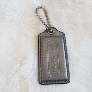 Coach 2.5" charm tag Keychain fob Gray